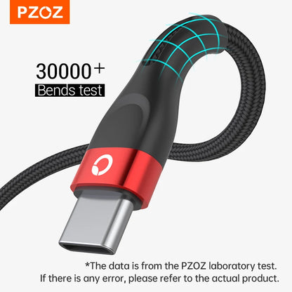 PZOZ USB Type C Cable Fast Charging Wire Data Cord